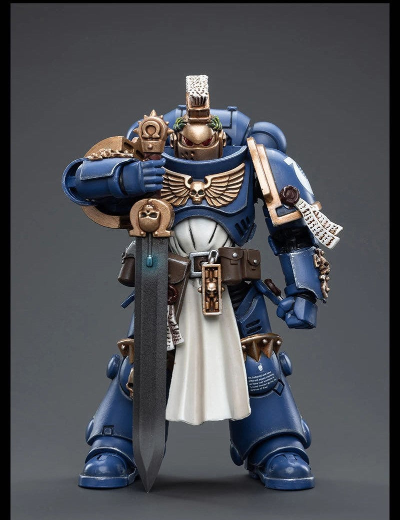 Joy Toy brings the Ultramarines, regarded as one of the strongest Space Marine Chapters, from Warhammer 40k to life with this new series of 1/18 scale figures! Highly disciplined and courageous warriors, the Ultramarines have remained true to the teachings of their Primarch Roboute Guilliman for 10,000 standard years. Each figure typically includes interchangeable hands and weapon accessories and stands between 4" and 6" tall.