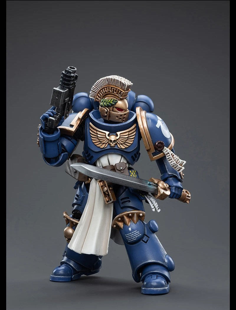 Joy Toy brings the Ultramarines, regarded as one of the strongest Space Marine Chapters, from Warhammer 40k to life with this new series of 1/18 scale figures! Highly disciplined and courageous warriors, the Ultramarines have remained true to the teachings of their Primarch Roboute Guilliman for 10,000 standard years. Each figure typically includes interchangeable hands and weapon accessories and stands between 4" and 6" tall.