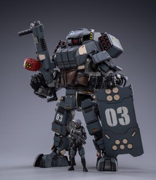 Joy Toy military vehicle series continues with the Iron Wrecker 03 Urban Warfare Mecha and pilot figure! JoyToy, each 1/25 scale articulated military mech and pilot features intricate details on a small scale and comes with equally-sized weapons and accessories.