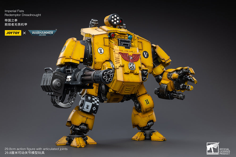 Joy Toy Warhammer 40K Imperial Fists Redemptor Dreadnought 1/18 Scale Figure. Redemptor dreadnoughts are more advanced than other dreadnoughts, using more powerful technology. JoyToy More powerful and more agile than the average dreadnought, these creations can change the tide of battle as soon as they're deployed. 