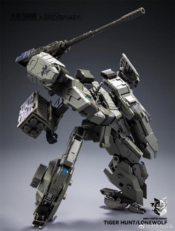 Big Fire Bird (Bigfirebird build)x Bird Binary brings you their new figure, BV-01 Tigerhunt Type-N! This new figure features removable armor and stands almost 7 inches tall. This figure comes with several weapons and accessories for a wide array of poses.