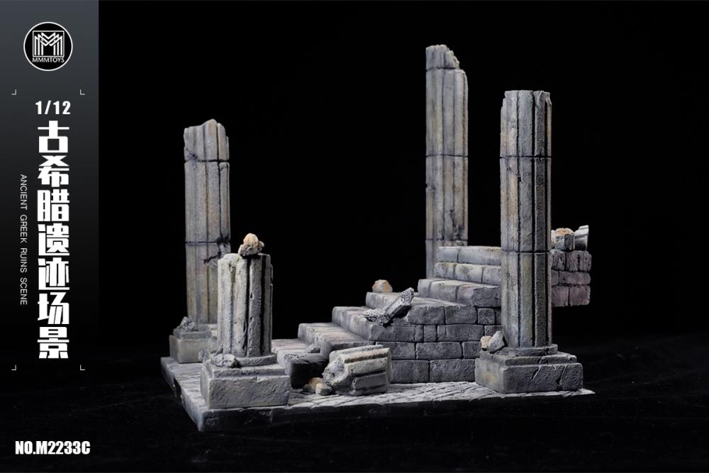 Give your figures a new display base M2233C to be displayed on with this 1/12 scale figure display base from MMMToys. The base and pillars feature an Ancient Greek inspired design with elements of nature to provide a unique display base for your 1/12 figures!