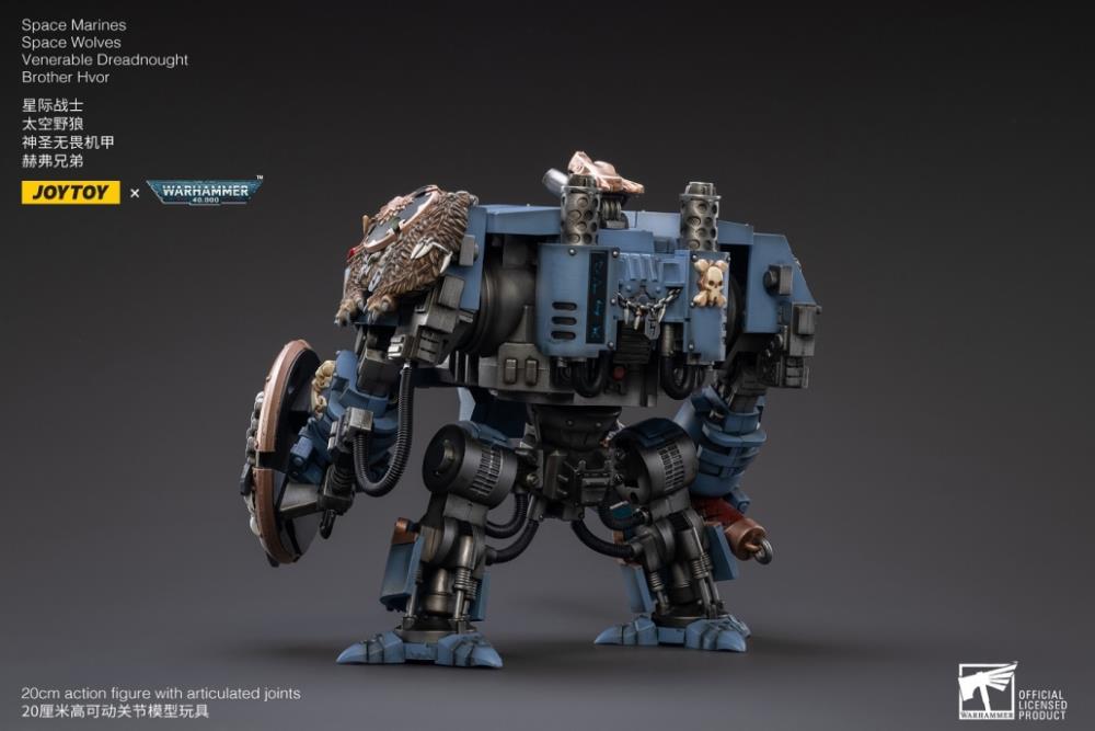 When the Space Wolves need reinforcements, they call down Brother Hvor in his Dreadnought to crush their enemies for the Emperor! Joy Toy brings the Ultramarines from Warhammer 40k to life with this new series of 1/18 scale figures. Each figure includes interchangeable hands and weapon accessories and stands between 4″ and 6″ tall.