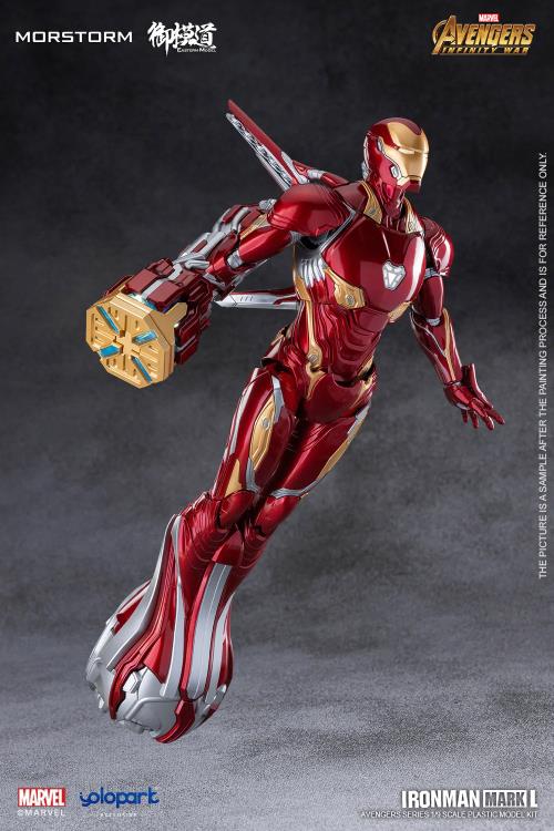 Build your own Eastern Model Morstorm Iron Man MK50 suit with this 1/9 scale model kit from Yolopark. This impressive model kit features a deep variety of option to customize Iron Man with and in high detail as well. 