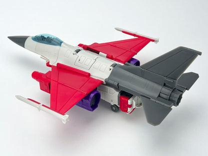 From Fans Hobby comes the Master Builder MB-23 Destroyer converting robot. This robot features a red, white and purple color scheme and can convert into a jet plane. This highly detailed Destroyer figure is a terrific addition to any collection.