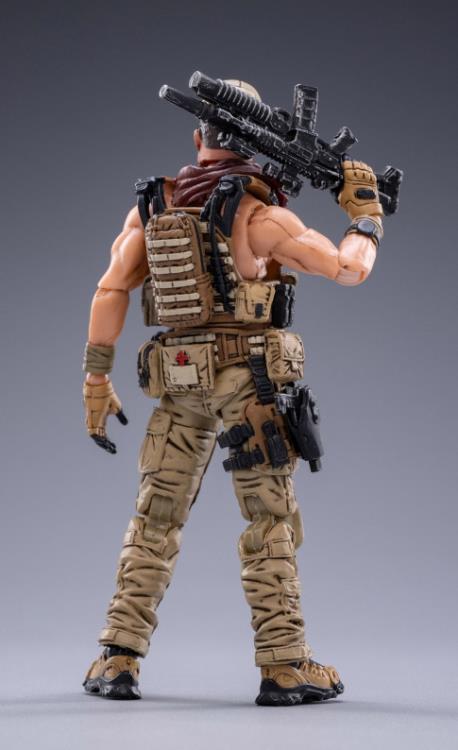 Joy Toy set of Mercenary Kahn, Mercenary Johnny, and Mercenary K figures is incredibly detailed in 1/18 scale. JoyToy, each figure is highly articulated and includes weapon accessories as well as several pieces of removable gear.