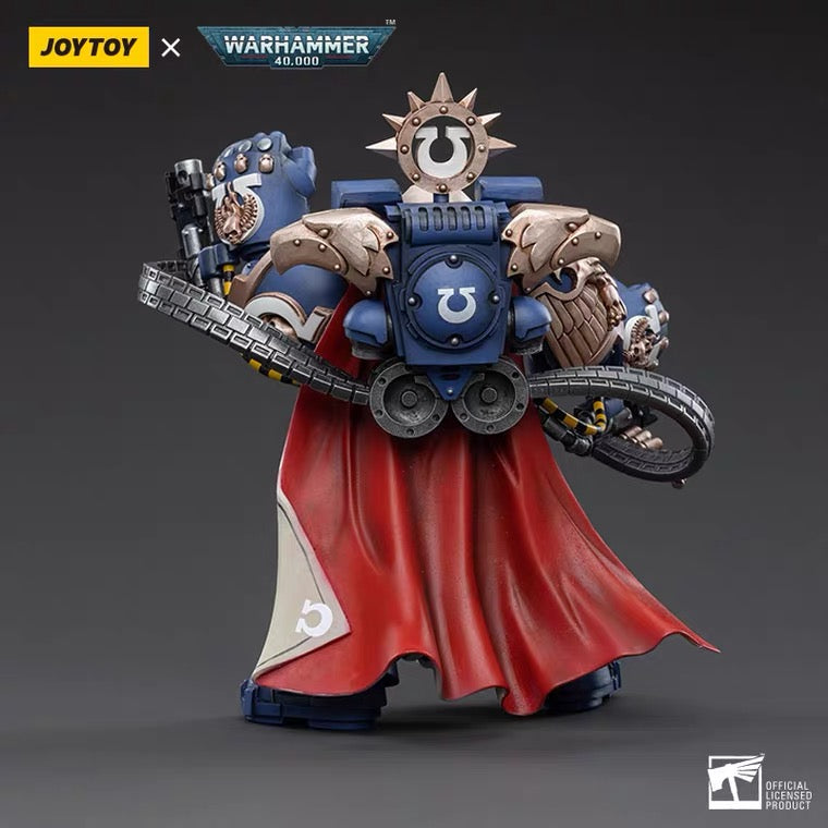 Joy Toy brings the Ultramarines Chapter Master from Warhammer 40k to life with this new series of 1/18 scale figures. JoyToy includes interchangeable hands and weapon accessories and stands between 4" and 6" tall.