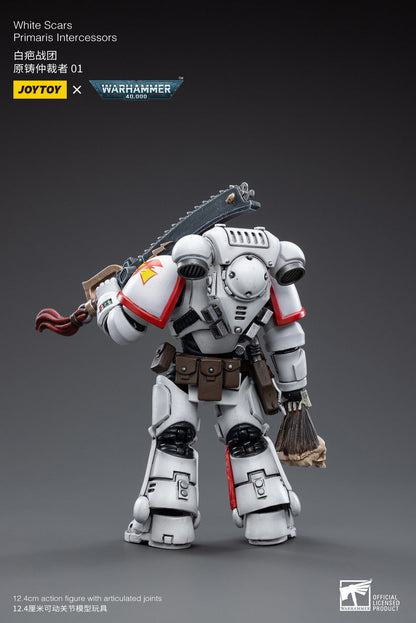 Joy Toy brings the White Scar Primaris Intercessors from Warhammer 40k to life with this new series of 1/18 scale figures. JoyToy figure includes interchangeable hands and weapon accessories and stands between 4" and 6" tall.