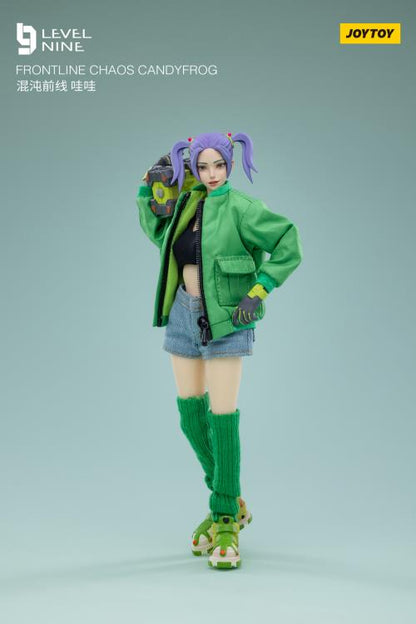 Joy Toy Frontline Chaos figure series continues in 1/12 Scale. Dressed in real cloth and stylish clothing, JoyToy Candyfrog Hacker figure is ready to run into battle with her trusty headset, backpack and weapon combos. 