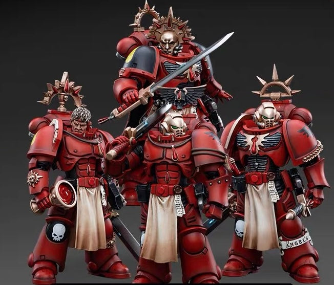 Joy Toy Blood Angels from Warhammer 40k to life with this new series of 1/18 scale figures. JoyToy Blood Angels Veteran Vigna is ready for a fight with his sword in hand. JoyToy, each figure includes interchangeable hands and weapon accessories and stands between 4″ and 6″ tall.