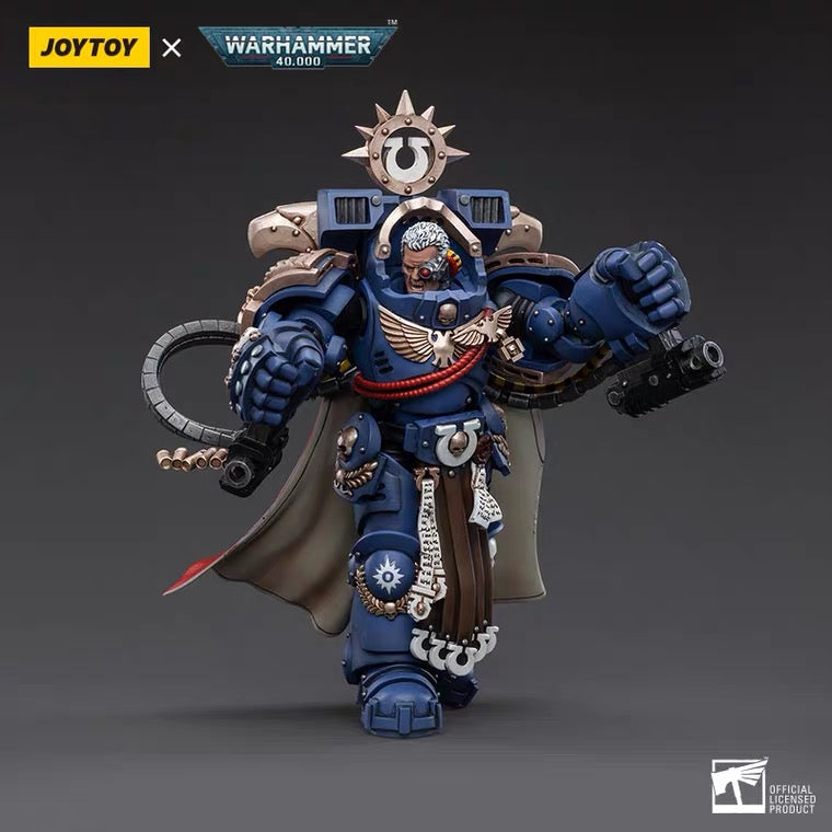 Joy Toy brings the Ultramarines Chapter Master from Warhammer 40k to life with this new series of 1/18 scale figures. JoyToy includes interchangeable hands and weapon accessories and stands between 4" and 6" tall.