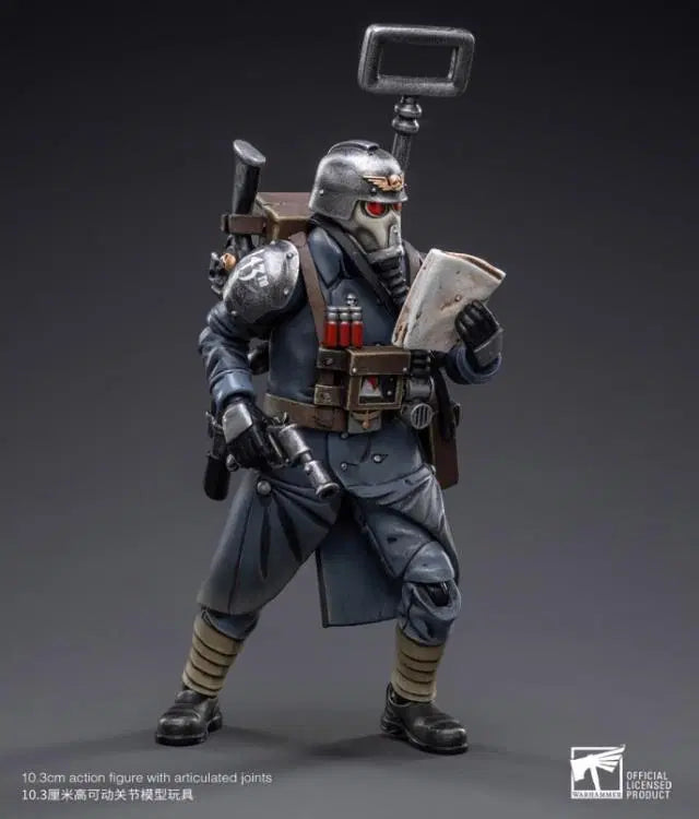 Joy Toy brings the Death Korps of Krieg Veteran Squad from Warhammer 40k to life with this new series of 1/18 scale figures. JoyToy, each figure includes interchangeable hands and weapon accessories and stands between 4″ and 6″ tall.