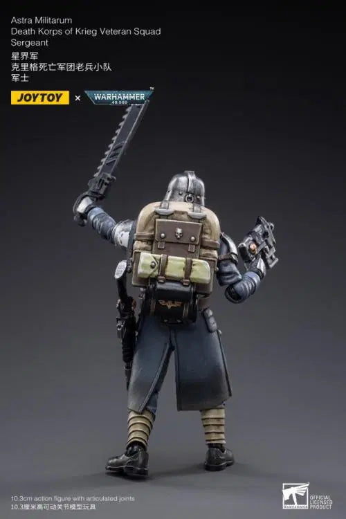 Joy Toy brings the Death Korps of Krieg Veteran Squad from Warhammer 40k to life with this new series of 1/18 scale figures. JoyToy, each figure includes interchangeable hands and weapon accessories and stands between 4″ and 6″ tall.